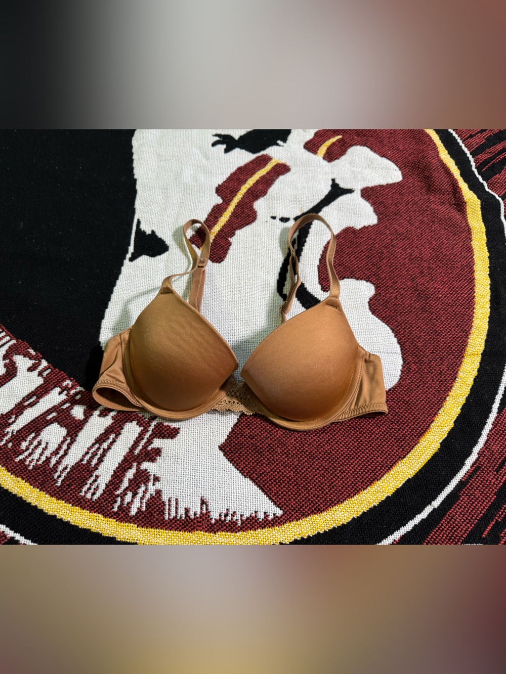 Auden Padded T-Shirt Bra in Tan
